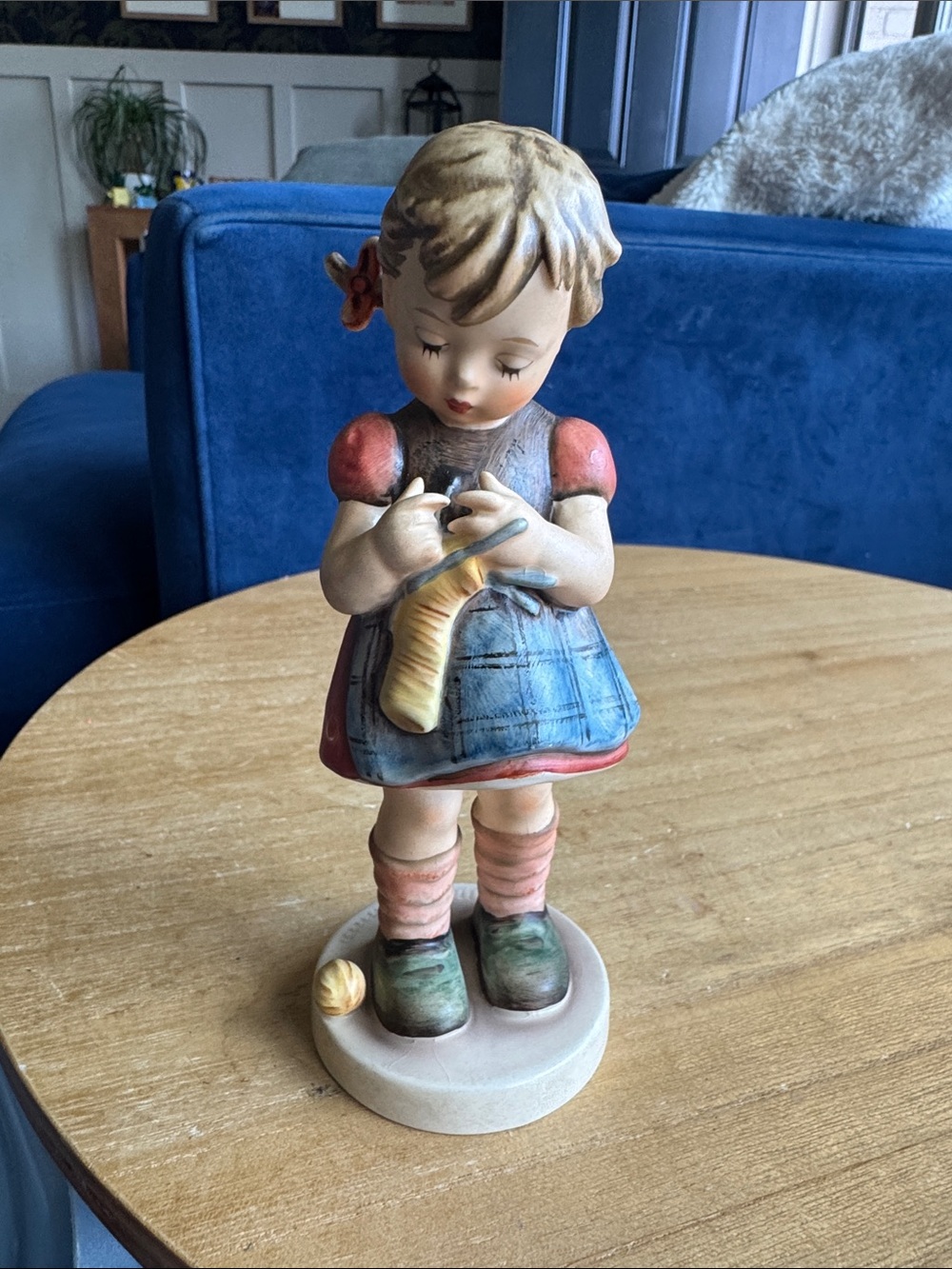 Vintage Goebel M.I. Hummel A Stitch in Time Knitting Figurine